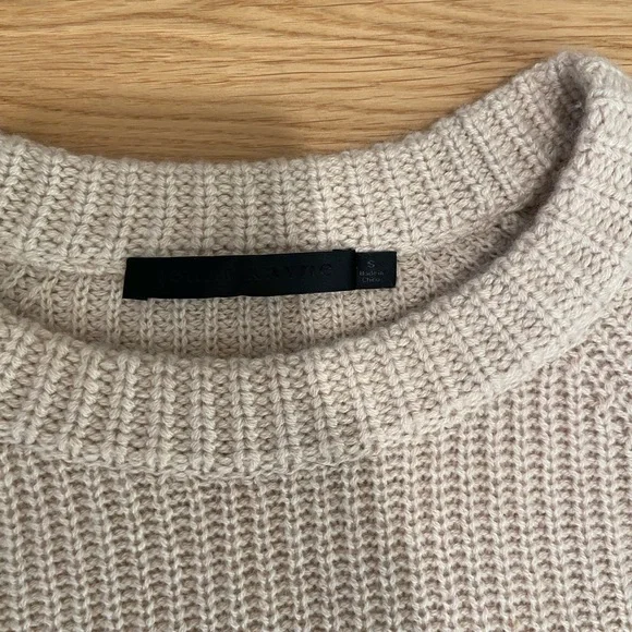 Jenni Kayne beige cashmere fisherman sweater small - Picture 3 of 4